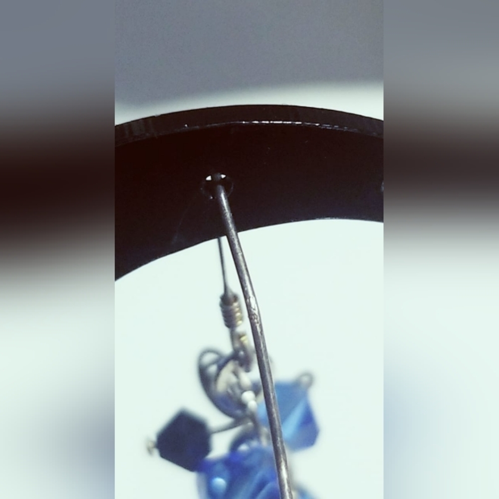 925 Silver Colbat Blue Beads Dropping Earrings. Sterling silver 🌴 - Picture 3 of 9